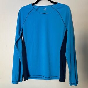 Alo Yoga CoolFit Performance Shirt Blue Color Block